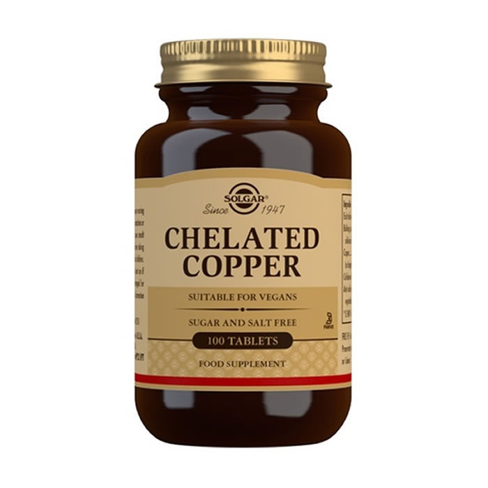 0033984006409_1 Solgar Chelated Copper 100 Tablets - Image 1