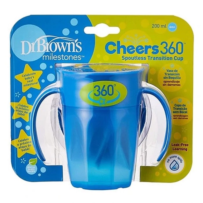0072239323809 360 Tumbler Without Spout Blue With Handles 200ml - Image 1