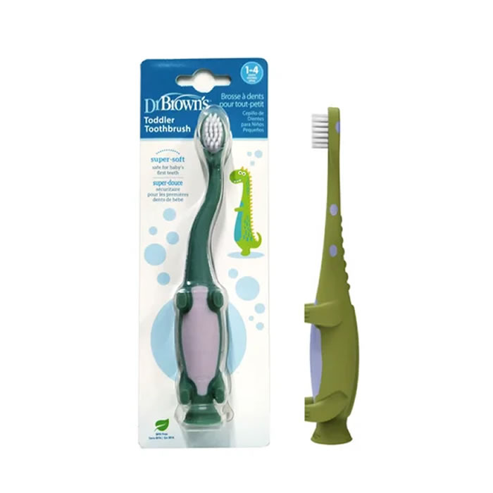 0072239325407 Dr. Brown's Toothbrush 1-4 Years Dinosaur - Image 1