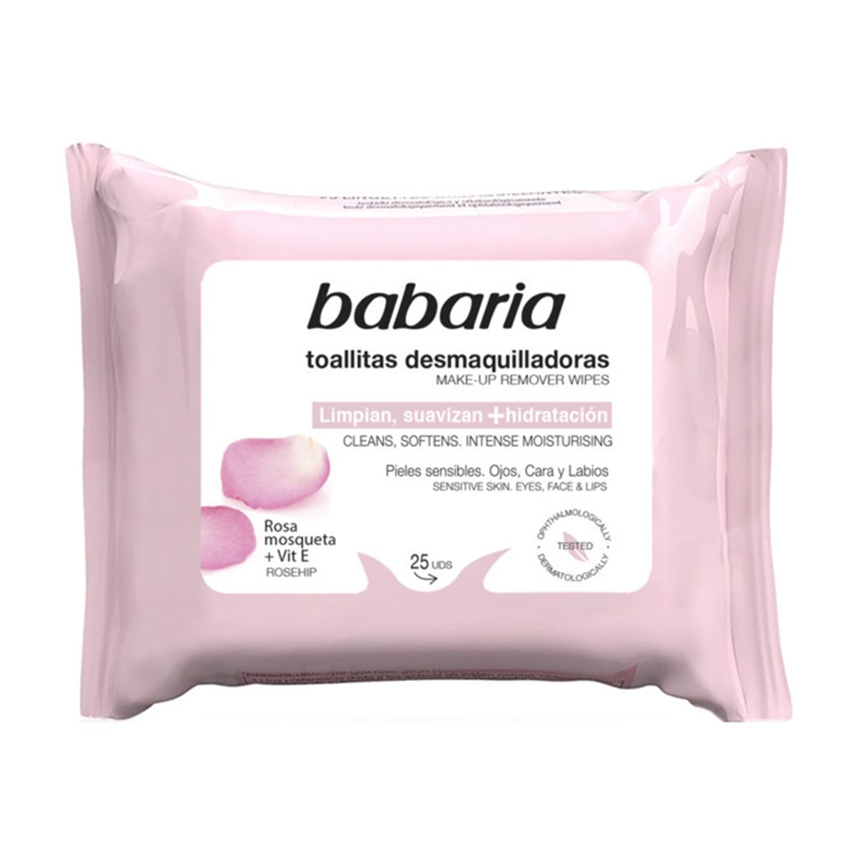 109693_8c4aef1644e984aa08b96050e77074d5 Babaria Rosa Mosqueta Make Up Remover Wipes 25 Units - Image 1