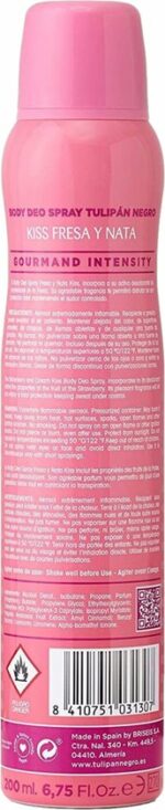 Tulipán Negro Kiss Fresa Y Nata Deodorant Spray/ Slagroom en Aardbei / Geen Aluminium - 200ml - Image 4