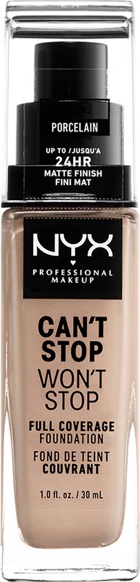 203x840-12 Nyx CanAt Stop WonAt Stop Full Coverage Foundation Porcelain 30ml - Image 1