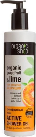 Organic Shop_organic Grapefruit & Lime Active Shower Gel Grejpfrutowy Aktywny Żel Pod Prysznic 280ml