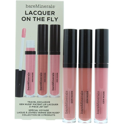 2354704_95361abefa4768626a0035fce9a41107 Bare Minerals Gen Nude Lip Laquer Trio Boxed Set Of 3 Lip Glosses Cant Even - Image 1