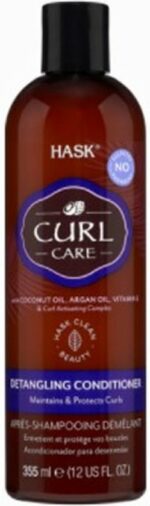 Hask Curl Care Detangling Conditioner For All Curl Patterns  Color Safe  And