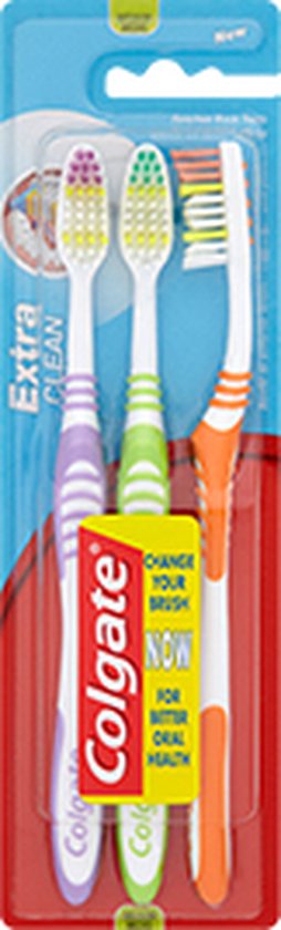 254x840-120 Colgate Extra Clean Medium Tandenborstels 3 pz - Image 1