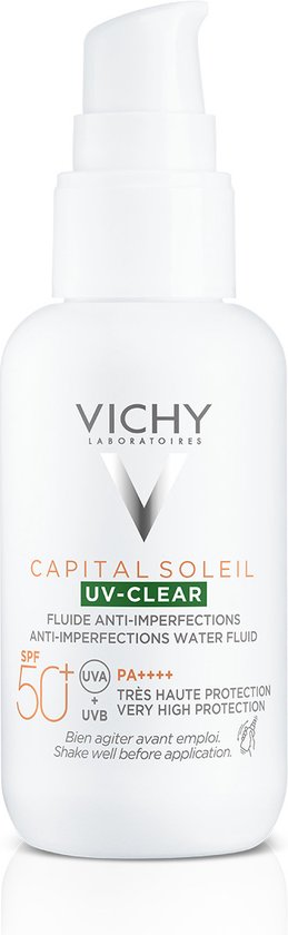 259x840-70 Vichy Capital Soleil UV Clear Anti-onzuiverheden zonnebrand voor het gezicht SPF50+ 40ml voor vette, onzuivere huid met neiging tot acne - Image 1