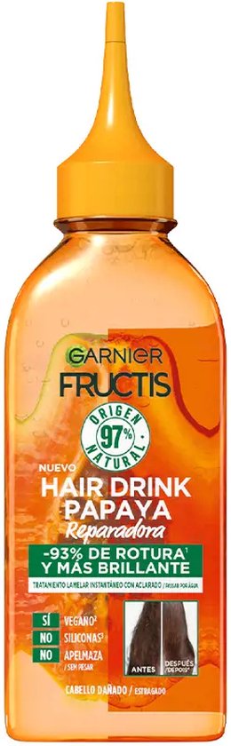260x840-34 Herstellende Conditioner Garnier Fructis Hair Drink Vloeistof Papaya (200 ml) - Image 1