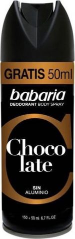 Babaria Chocolate Deodorant Spray 150ml+50ml Free - Image 2