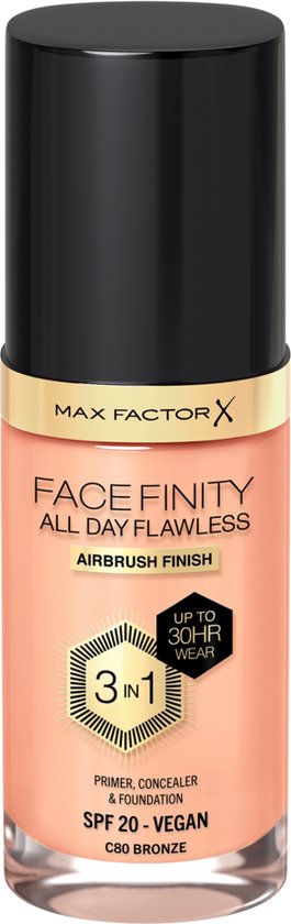 265x840-319 Max Factor Facefinity 3in1 Primer, Concealer y Foundation 80-Bronze 30ml - Image 1