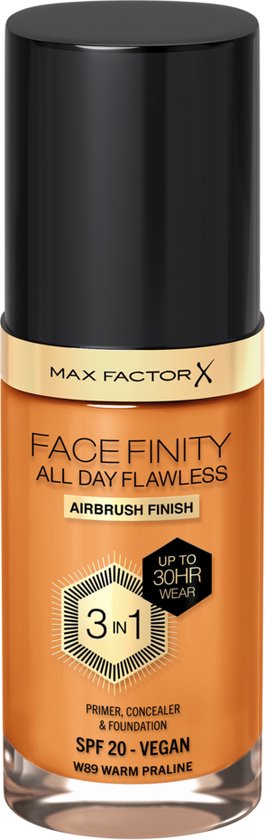 265x840-33 Max Factor Facefinity All Day Flawless Foundation - W89 Warm Praline - Image 1