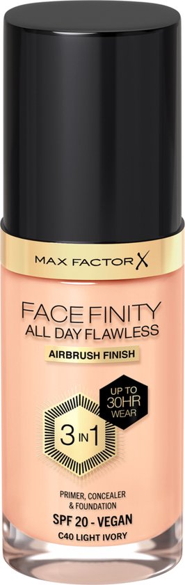 266x840-290 Max Factor Facefinity All Day Flawless 3 In 1 Foundation C40-Light Ivory 30ml - Image 1