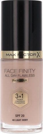 Max Factor Face Finity All Day Flawless 3in1 Foundation SPF 20  40 Light Ivory  30 ml