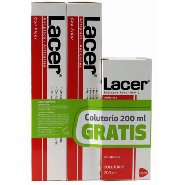 27112_a6213853cdeedbcb503de3478ede15ca Lacer Duplo Antiplaque-Anticaries Toothpaste 125ml + Mouthwash 200ml - Image 1