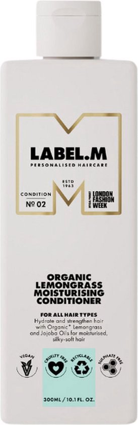 274x840-127 Label.M Lemongrass Organic Moisturising Conditioner - 300 ml - Conditioner voor ieder haartype - Image 1