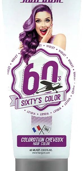 Semi-permanente kleurstof Hairgum Sixty's Color Paars (60 ml)
