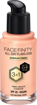 Max Factor Facefinity All Day Flawless 3 In 1 Foundation C50-Natural Rose 30ml - Image 2