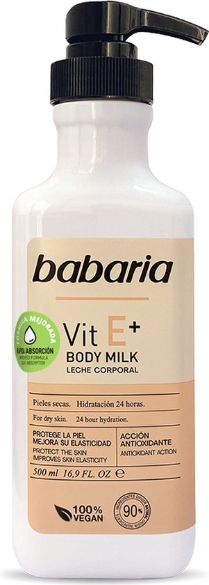 301x840-60 Babaria Vitamin E Body Milk 500ml - Image 1