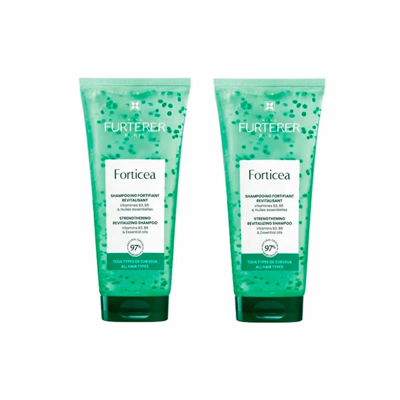 3282779360517 Rene Furterer Forticea Energizing Shampoo 2x200ml - Image 1