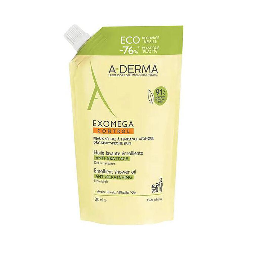 3282779387156 A-Derma Exomega Control Emollient Cleansing Oil Refill 500ml - Image 1