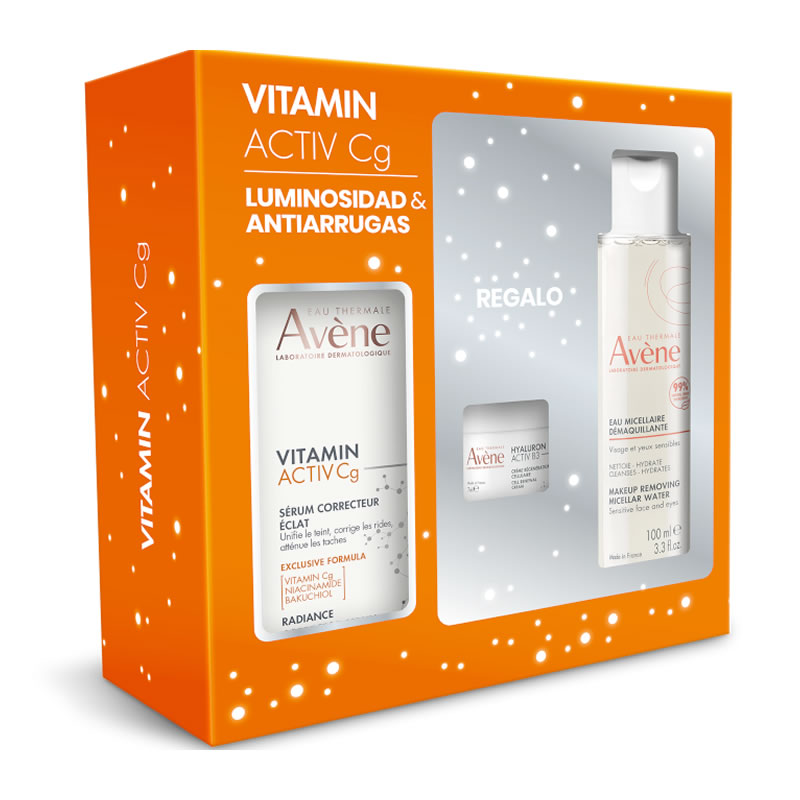 3282779395342 Avène Pack Vitamin Activ Cg Serum 30ml + Hyaluron Activ B3 Cream 7ml + Micellar Water 100ml - Image 1