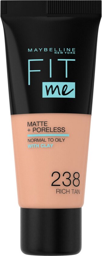336x840-105 Maybelline Fit Me! Foundation Matte + Poreless 238 Rich Tan 30 Ml - Image 1