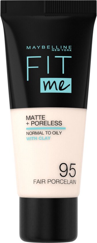 336x840-52 Maybelline New York - Fit Me Matte + Poreless Foundation - 095 Fair Porcelain - Medium Dekkende Foundation met Matte Finish voor de Normale tot Vette Huid - 30 ml - Image 1