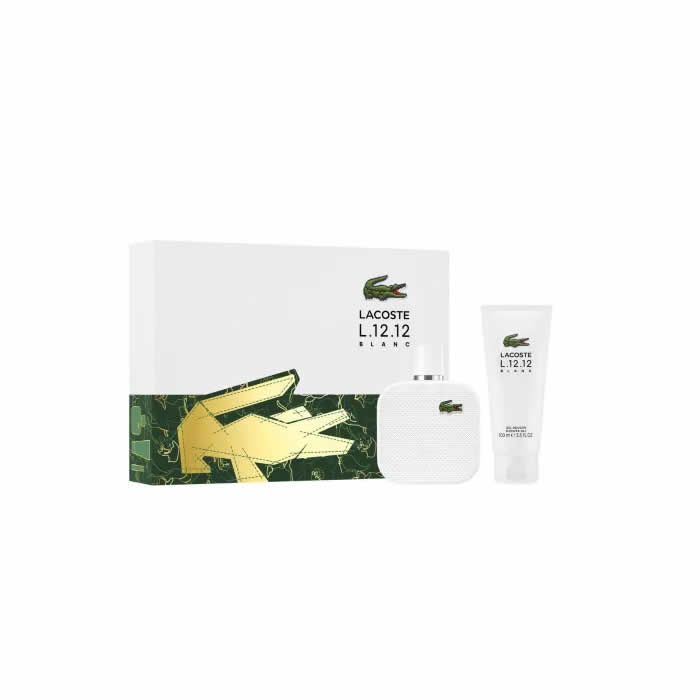 3386460150187_1 Lacoste L.12.12 Blanc Men Eau De Toilette Spray 100ml Set 2 Pieces - Image 1