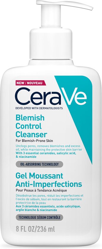 344x840-70 CeraVe Anti-Onzuiverheden Reinigingsgel - voor een Onzuivere Huid met Neiging tot Acne - met 2% Salicylzuur - 236ml - Image 1