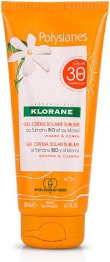 352x840-110 Polysianes Monoi And Tamanu Bio Gel Sun Cream Sublime Spf30 By Klorane 200 Ml - Image 1