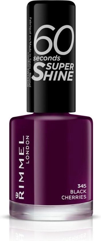 352x840-84 Rimmel London Nail Polish 60 Seconds Black Cherries Dark Red - Image 1