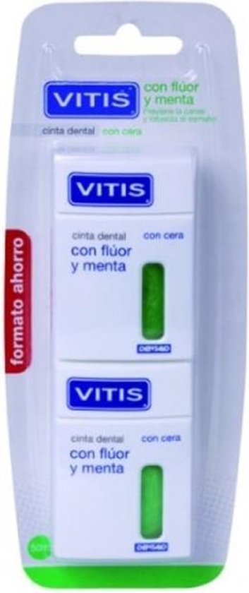 353x840-57 Vitis Dental Tape With Fluoride And Mint 2x50m - Image 1