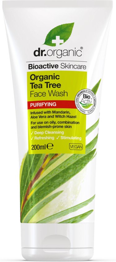 374x840-70 Dr. Organic Tea Tree Face Wash 200 ml - Image 1