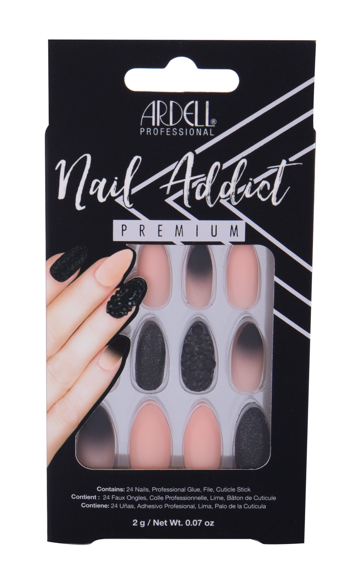 375387_eb66cc8c1f2c886e4cca743c0a158cc5 Ardell Nail Addict Black Stud y Pink Ombre 1 U - Image 1