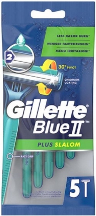 376x840-81 Disposable Razor Gillette Blue II Plus Slalom 5 Units - Image 1