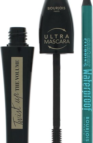 Bourjois Twist Up The Volume Mascara + Contour Clubbing Pencil - Ultra Brown-Loving Green