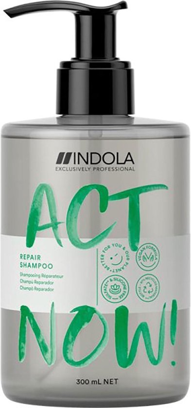393x840-6 Indola Act Now! Repair Shampoo 300ml - Normale shampoo vrouwen - Voor Alle haartypes - Image 1