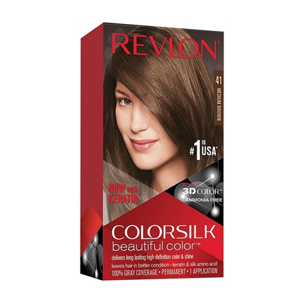 3PJrEQFoEtq7tYQnhRu5Hm Revlon Colorsilk Beautiful Color 41 Brown Hair Coloring - Image 1