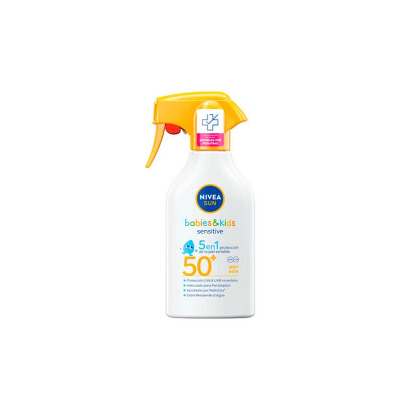 4005900908889 Nivea Sun Babies y Kids Sensitive Spf50 Pistola 270ml - Image 1