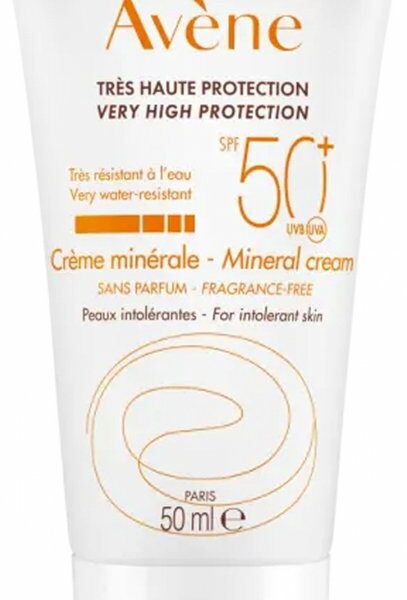 Avène Sun Protection Mineral Cream 50+ - Zonnebrand - 50 ml