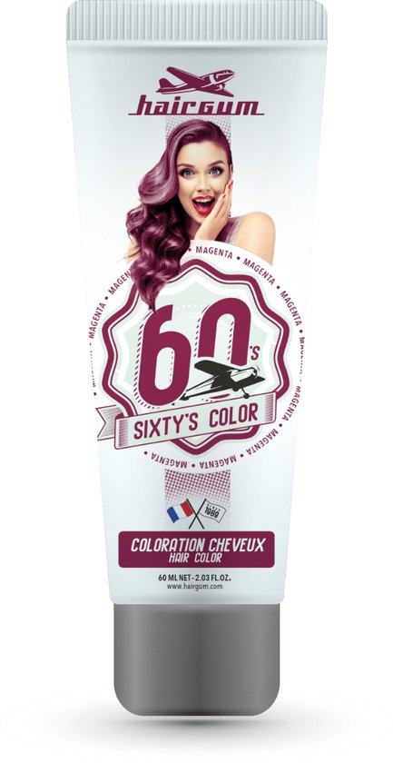 433x840-28 Semi-permanente kleurstof Hairgum Sixty's Color Magenta (60 ml) - Image 1
