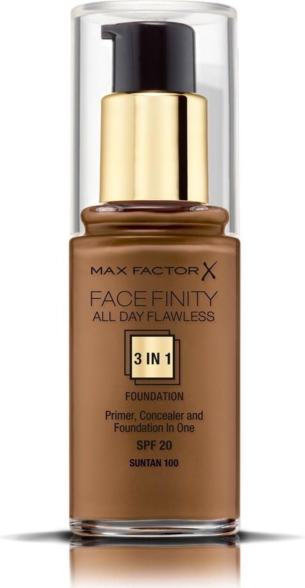 436x840-24 Facefinity All Day Flawless 3 In 1 Primer, Concealer And Foundation By Max Factor #100-suntan - Image 1