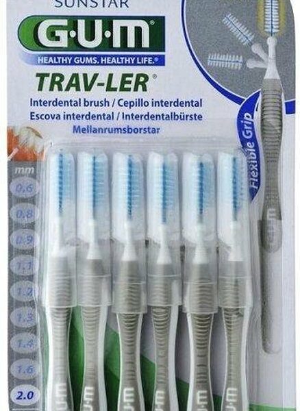 Gum Travler Ragers 2.0mm Grijs - 6 stuks