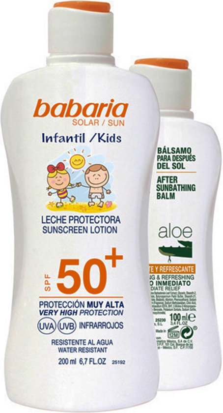 454x840-49 Babaria Sun Kids Sunscreen Lotion Water Resistant Spf50 200ml Set 2 Pieces - Image 1