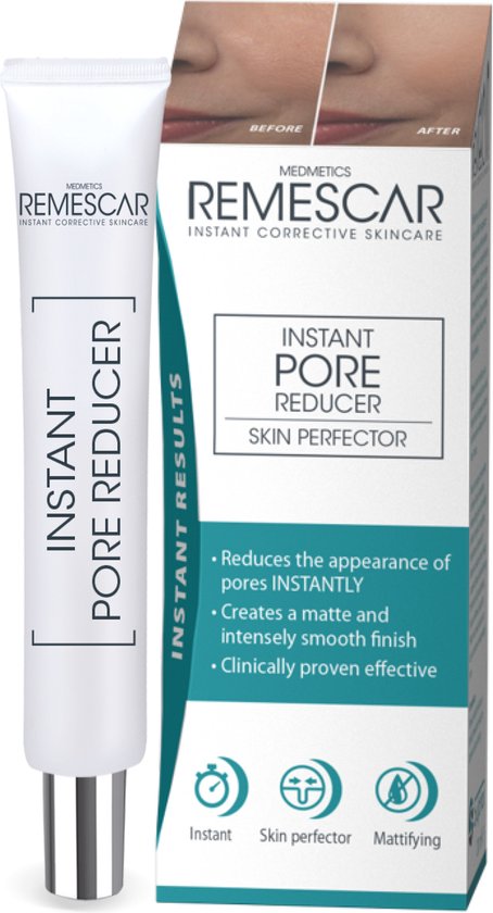 454x840-90 Remescar Instant Pore Reducer - Porien verkleinen en verminderen met Gezicht Primer, Poriënreinigers als primer of serum voor gezichtsverzorging, onmiddelijk effect en gladde huid, 20 ml - Image 1