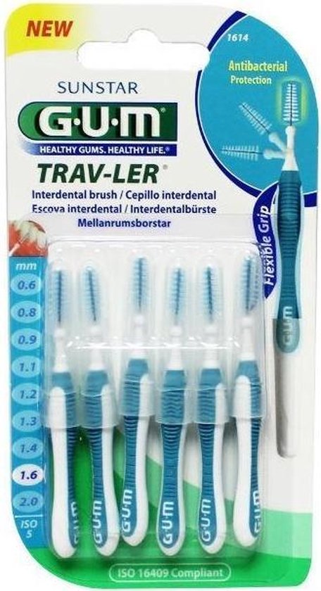 456x840-69 Gum Travler Ragers 1.6mm Blauw - 6 stuks - Image 1