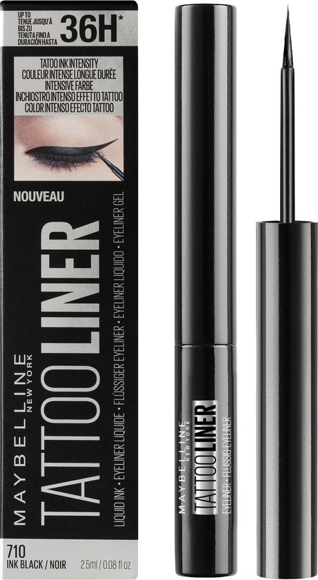 461x840-27 Maybelline New York - Tattoo Liner Liquid Ink - 710 Inked Black - Zwart - Ultra langhoudende zwarte liquid eyeliner - 1,2 ml - Image 1