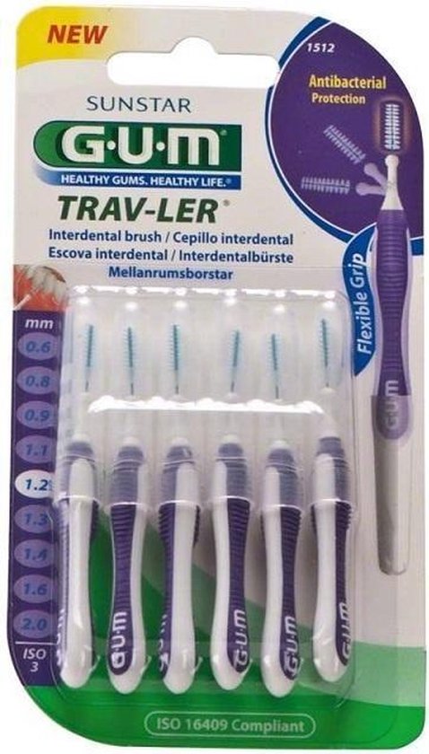 478x840-57 Gum Travler Ragers 1.2mm Paars - 6 stuks - Image 1