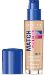 Rimmel London Match Perfection 24HR SPF20 Foundation 102 Light Nude 30 ml - Image 2