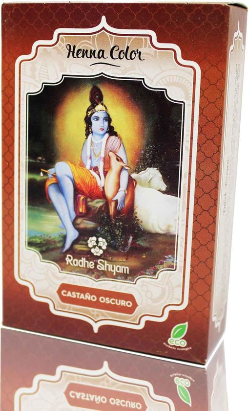 510x840-34 Permanente Kleur Radhe Shyam 8423645310723 Donkerbruin Henna In poedervorm (100 gr) - Image 1